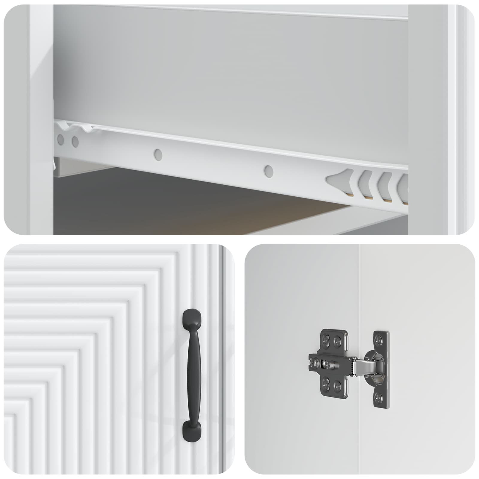 Dressoir met lade Wit 66 x 34,5 x 89,5 cm Bewerkt hout