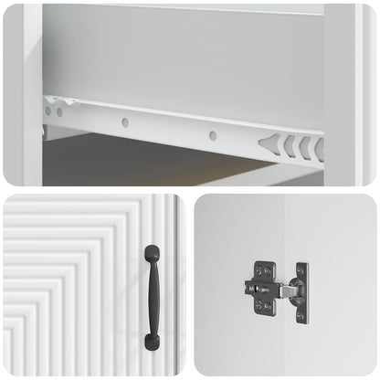 Dressoir met lade Wit 66 x 34,5 x 89,5 cm Bewerkt hout