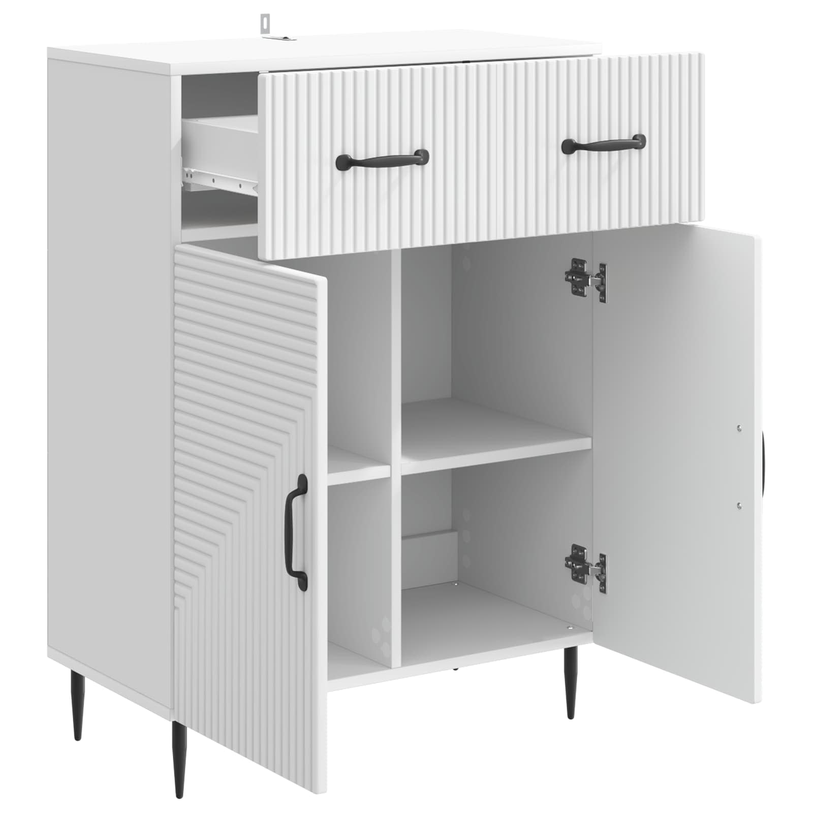 Dressoir met lade Wit 66 x 34,5 x 89,5 cm Bewerkt hout