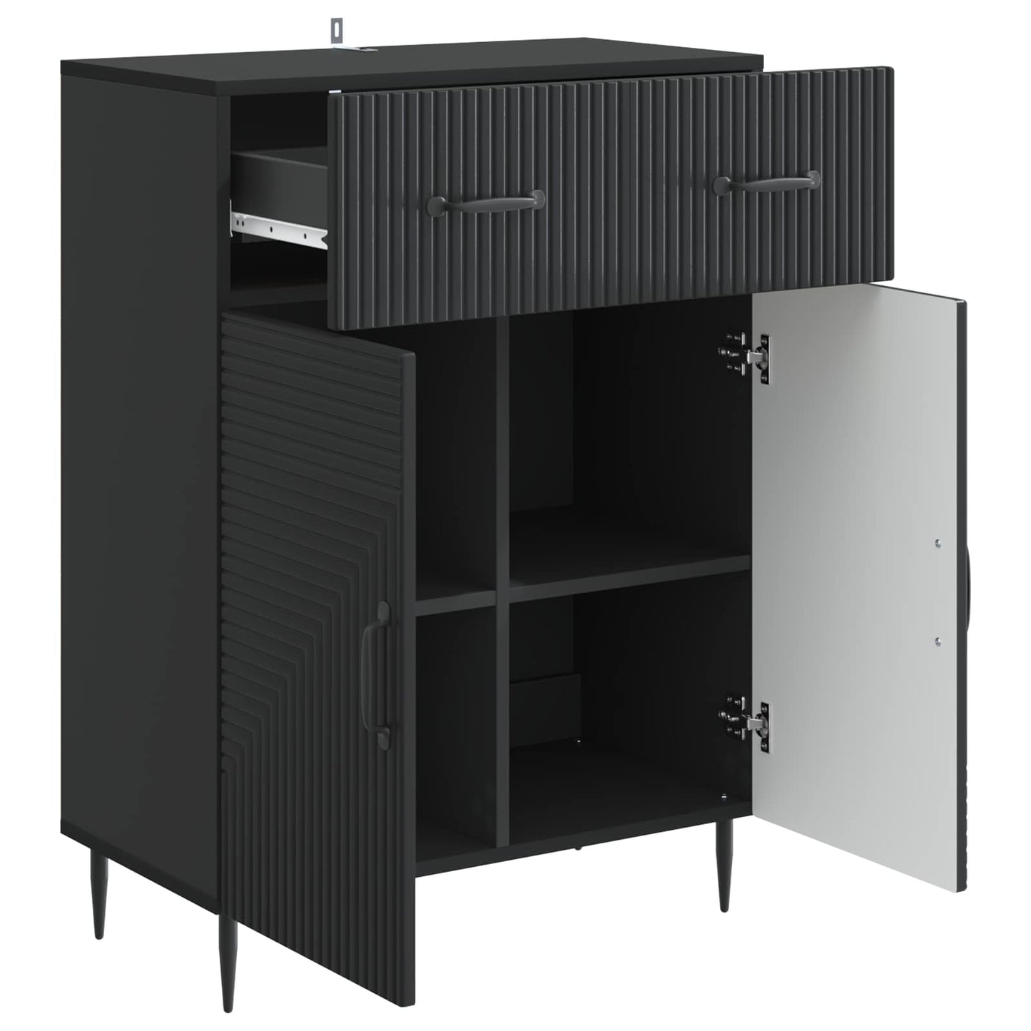 Dressoir met lade Zwart 66 x 34,5 x 89,5 cm Bewerkt hout