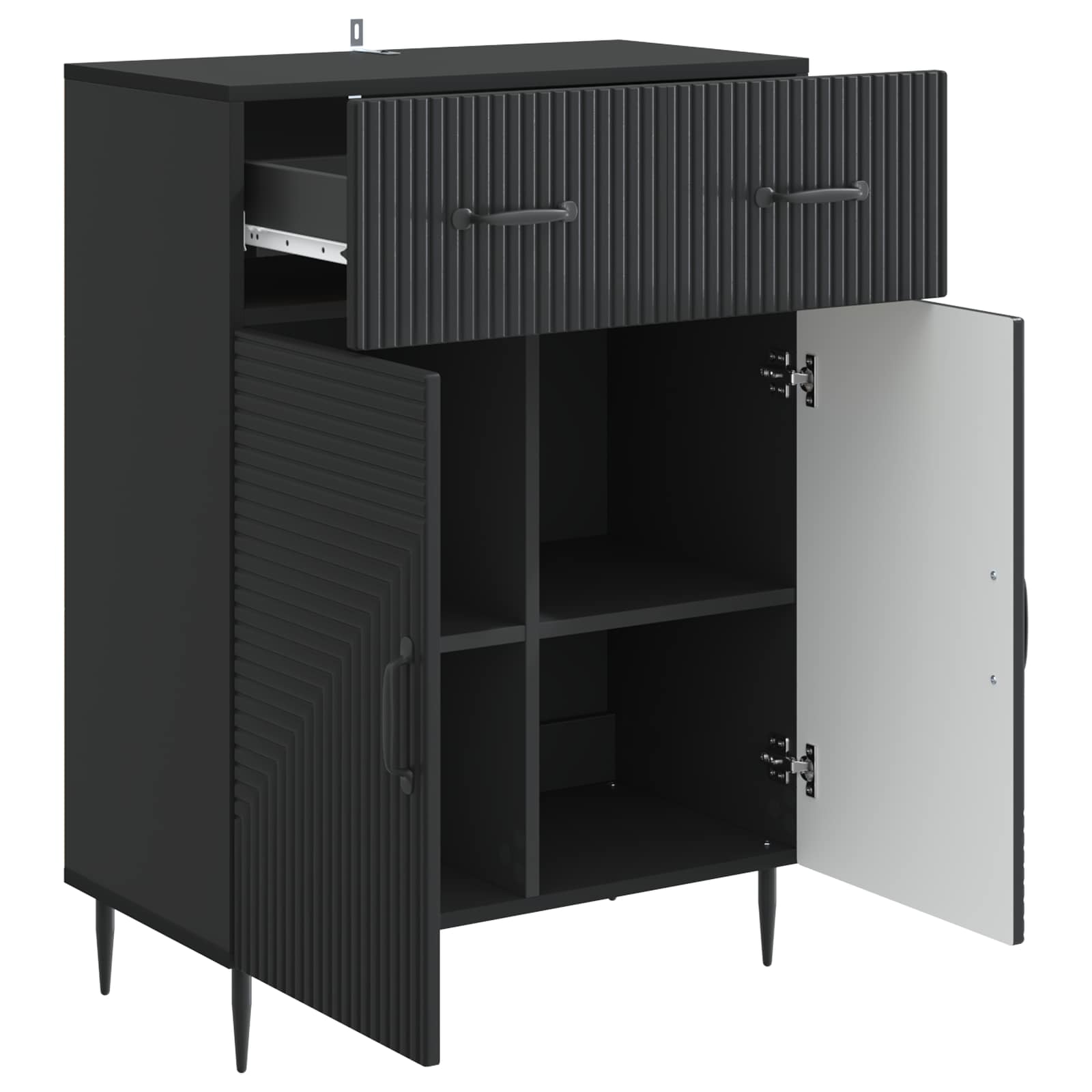 Dressoir met lade Zwart 66 x 34,5 x 89,5 cm Bewerkt hout
