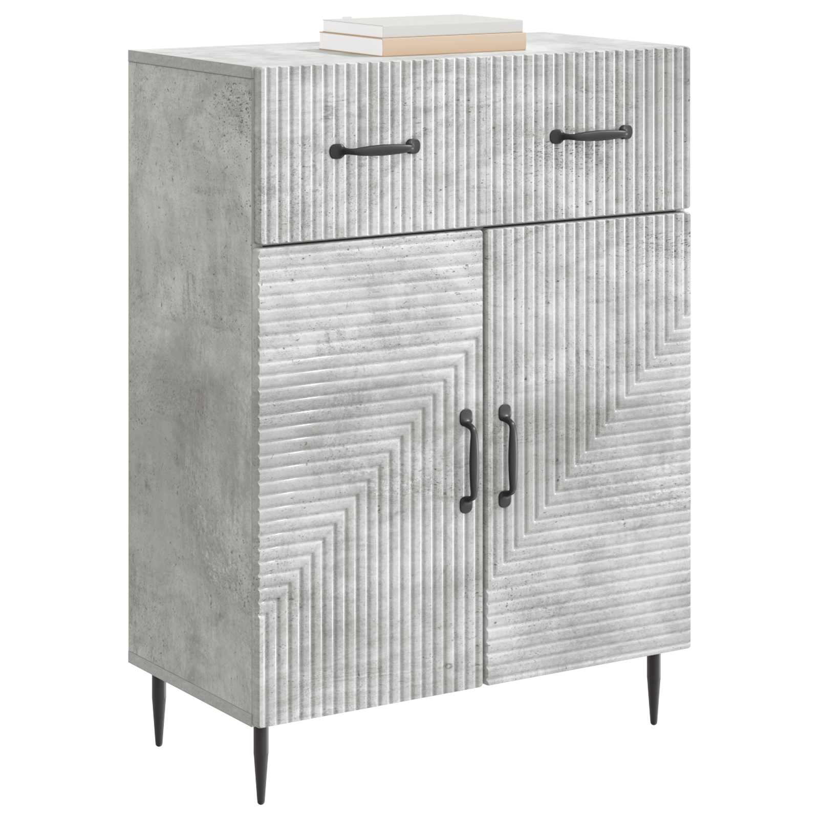 Dressoir met lade Betongrijs 66 x 34,5 x 89,5 cm Bewerkt hout