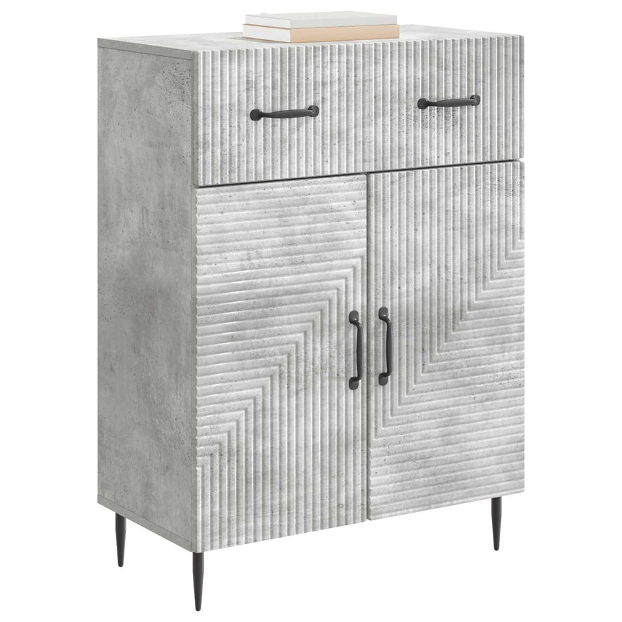 Dressoir met lade Betongrijs 66 x 34,5 x 89,5 cm Bewerkt hout