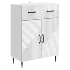 Sideboard High Gloss White 66 x 34.5 x 89.5 cm Engineered Wood