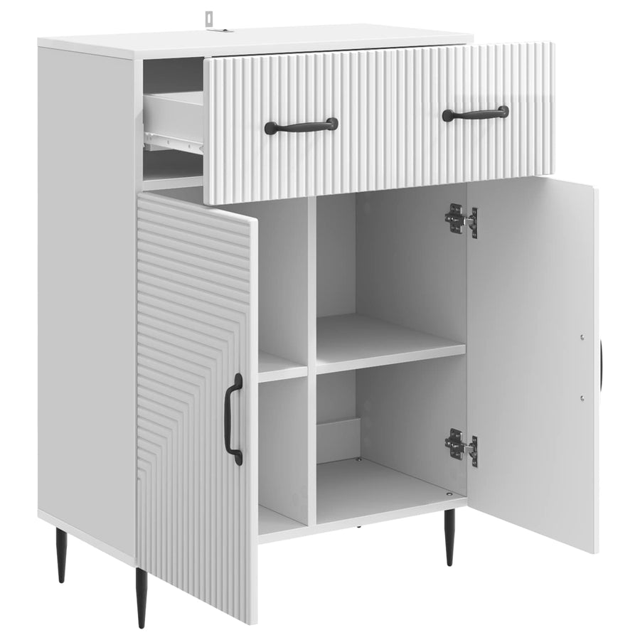 Dressoir Hoogglans Wit 66 x 34,5 x 89,5 cm Bewerkt hout