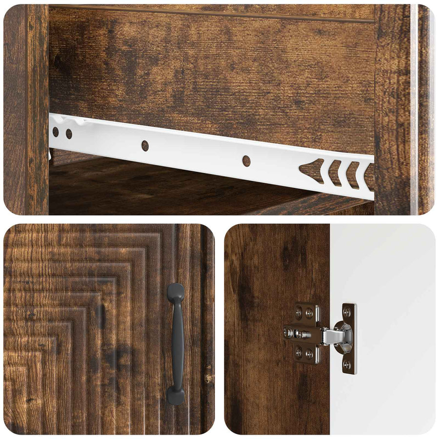 Dressoir Gerookt eiken 66 x 34,5 x 89,5 cm Bewerkt hout