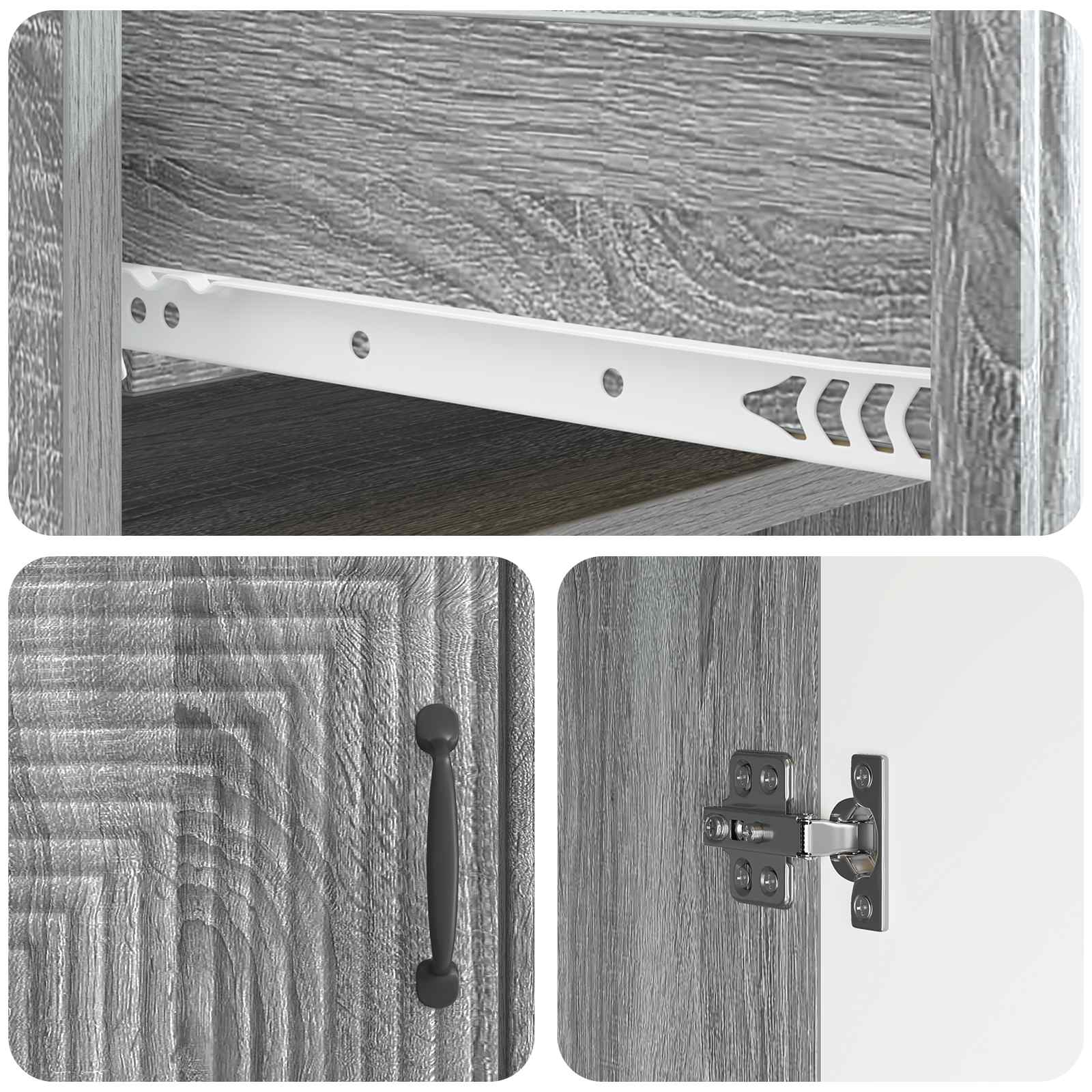 Dressoir met lade Grijs sonoma 66 x 34,5 x 89,5 cm Bewerkt hout
