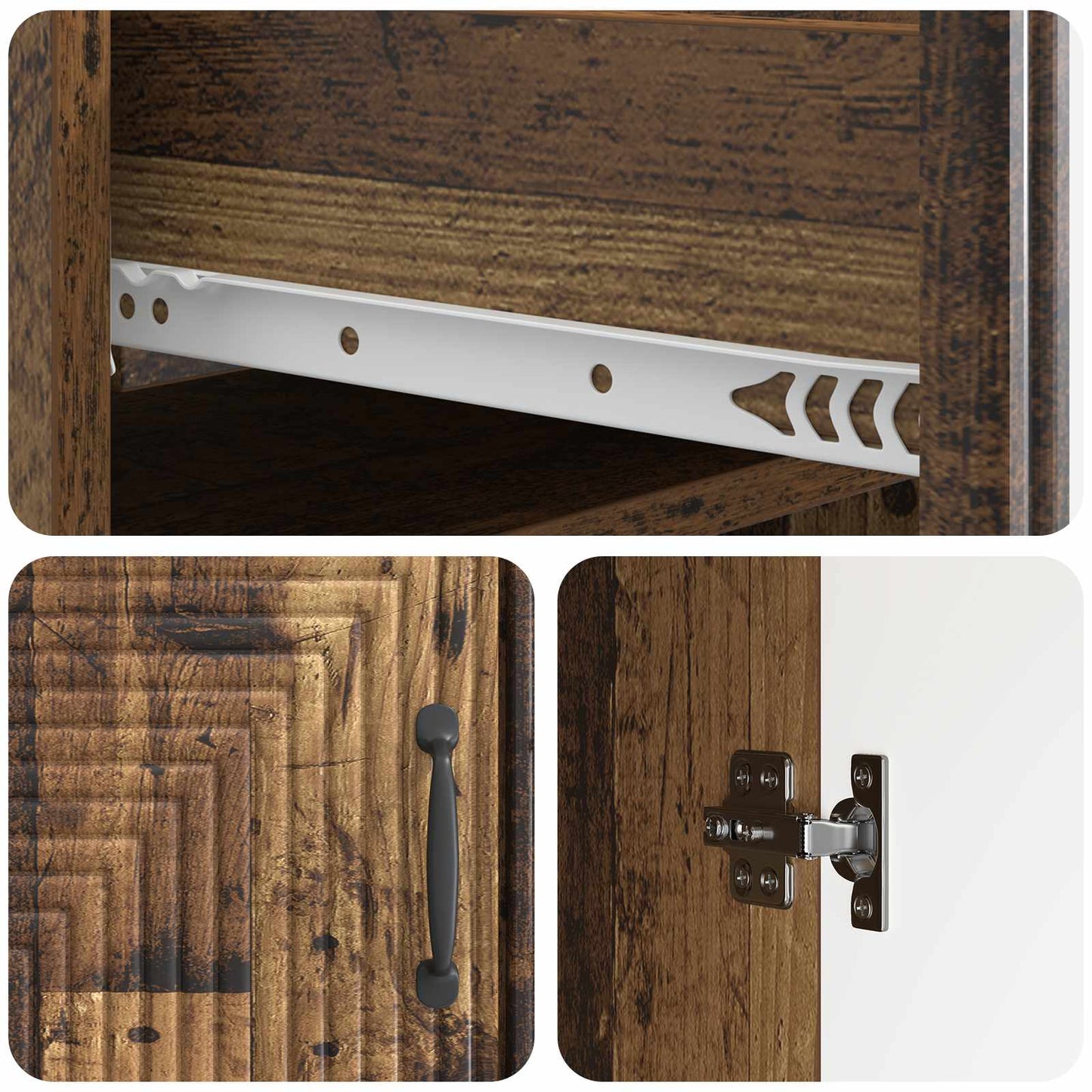 Dressoir met lade Oud hout 66 x 34,5 x 89,5 cm Bewerkt hout
