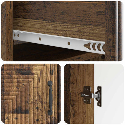 Dressoir met lade Oud hout 66 x 34,5 x 89,5 cm Bewerkt hout