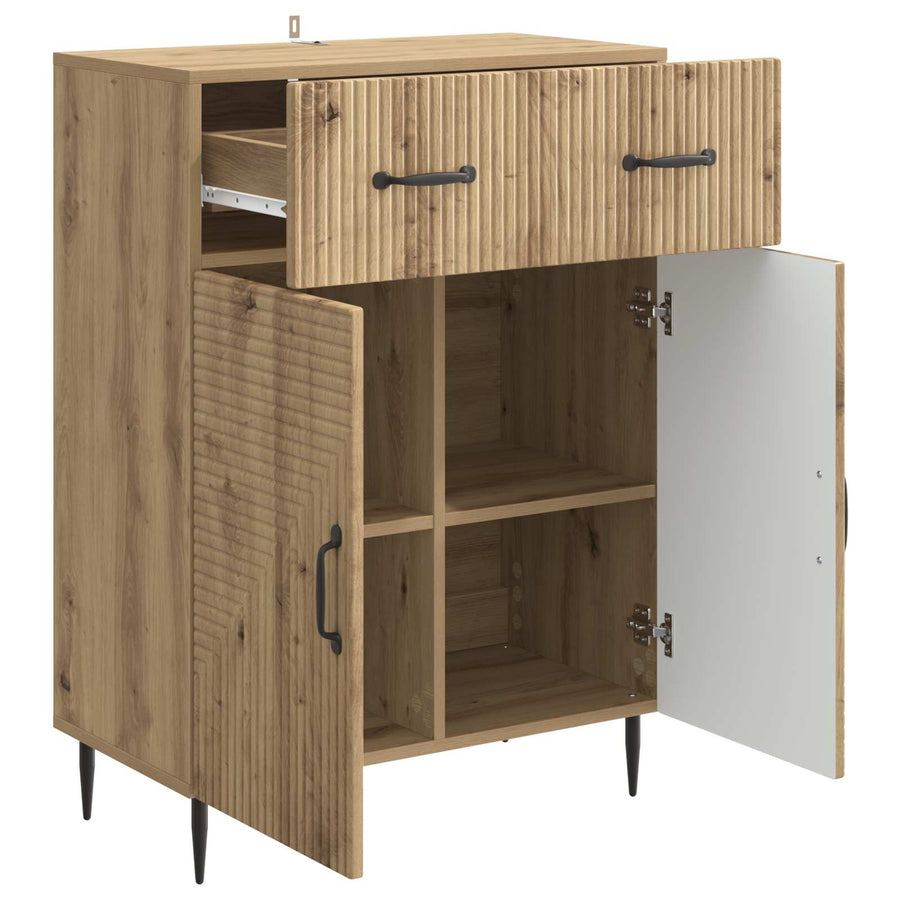 Dressoir Artisanaal eiken 66 x 34,5 x 89,5 cm Bewerkt hout