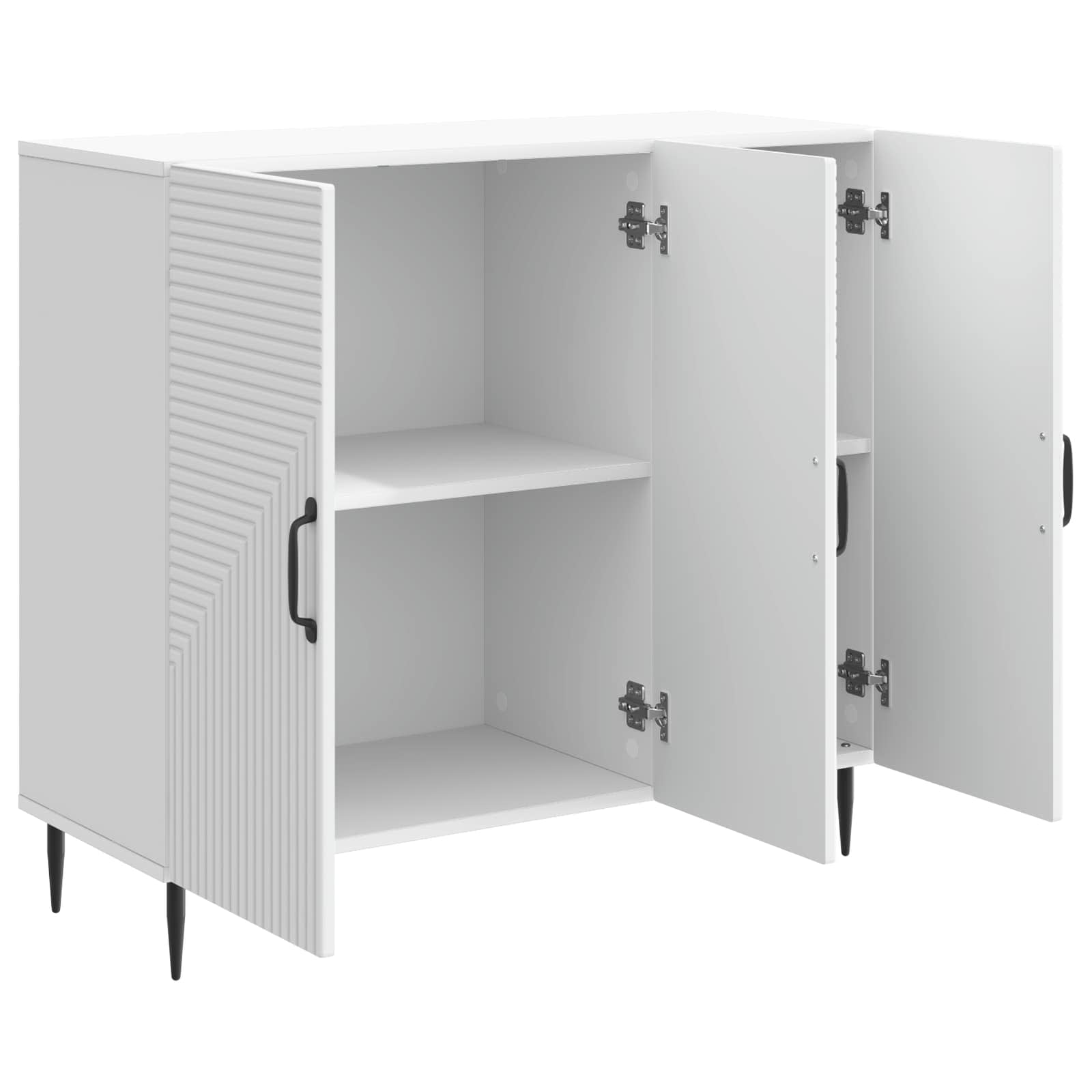 Dressoir Wit 89 x 34,5 x 80 cm Bewerkt hout