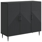 Dressoir 89x34,5x80 cm zwart bewerkt hout