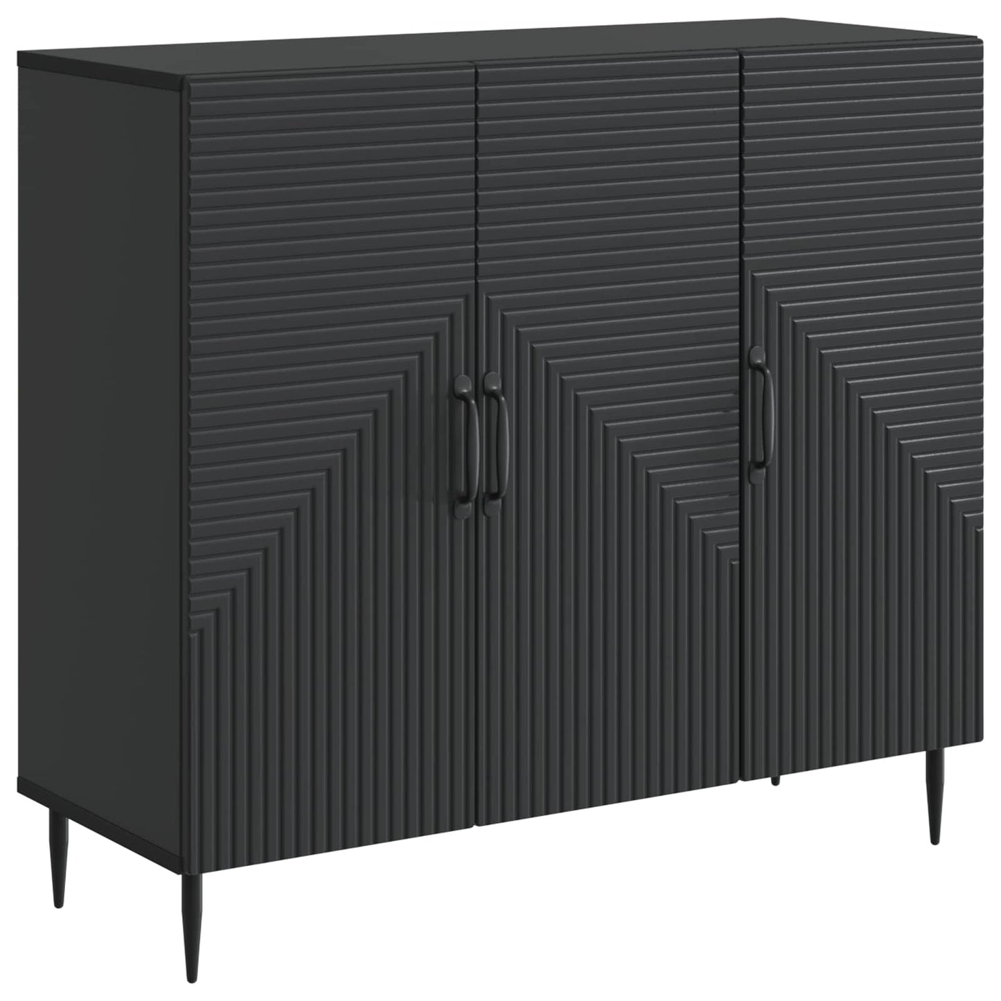 Dressoir Zwart 89 x 34,5 x 80 cm Bewerkt hout