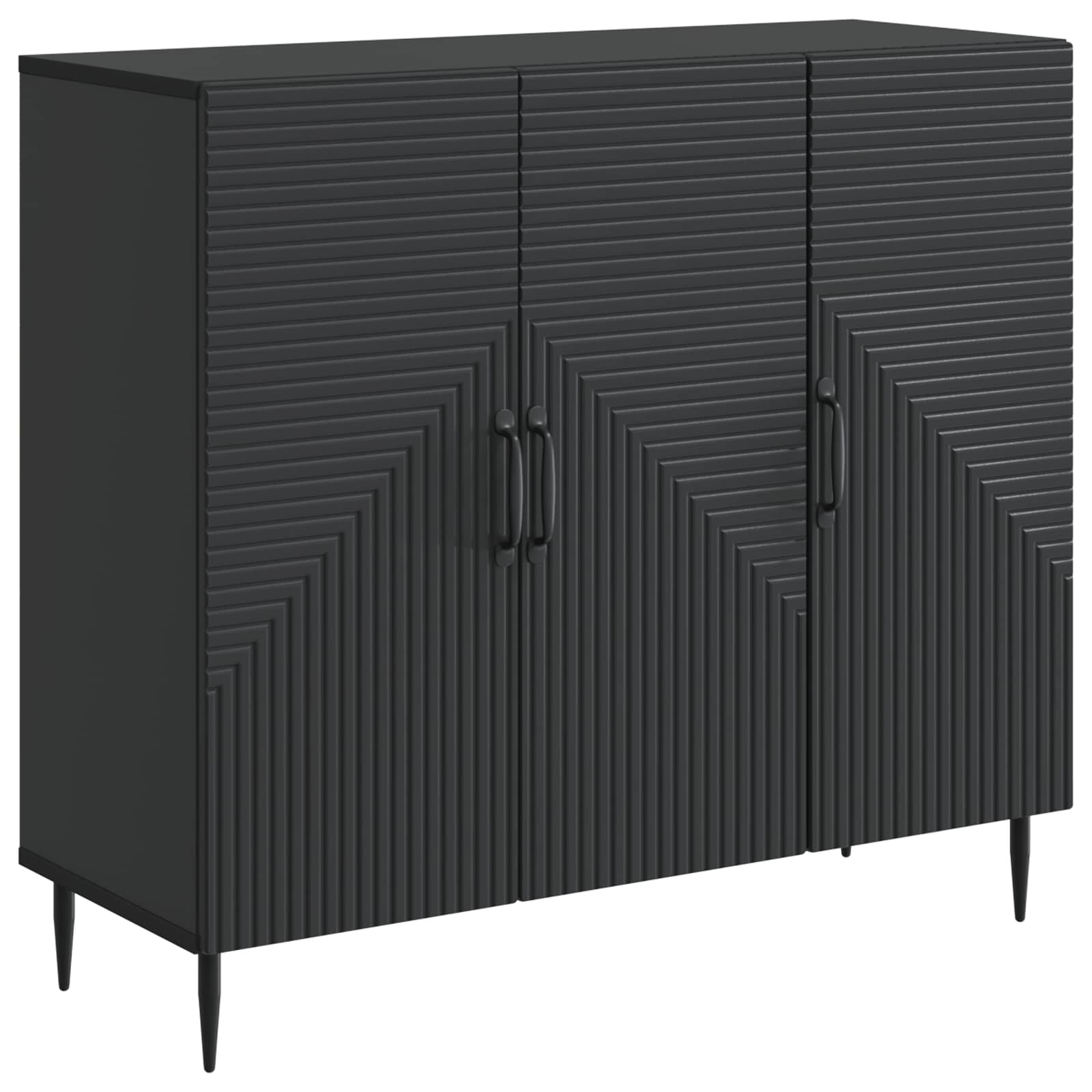 Dressoir Zwart 89 x 34,5 x 80 cm Bewerkt hout