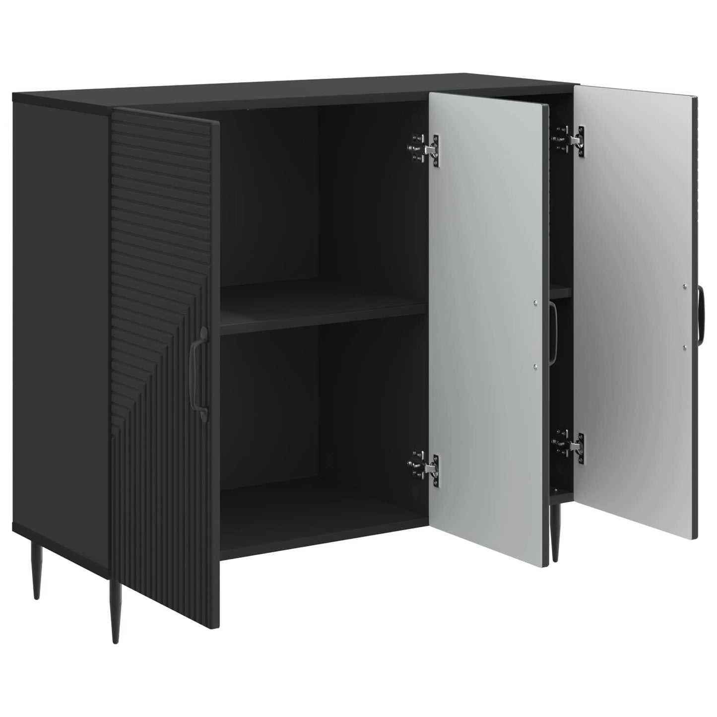 Dressoir Zwart 89 x 34,5 x 80 cm Bewerkt hout