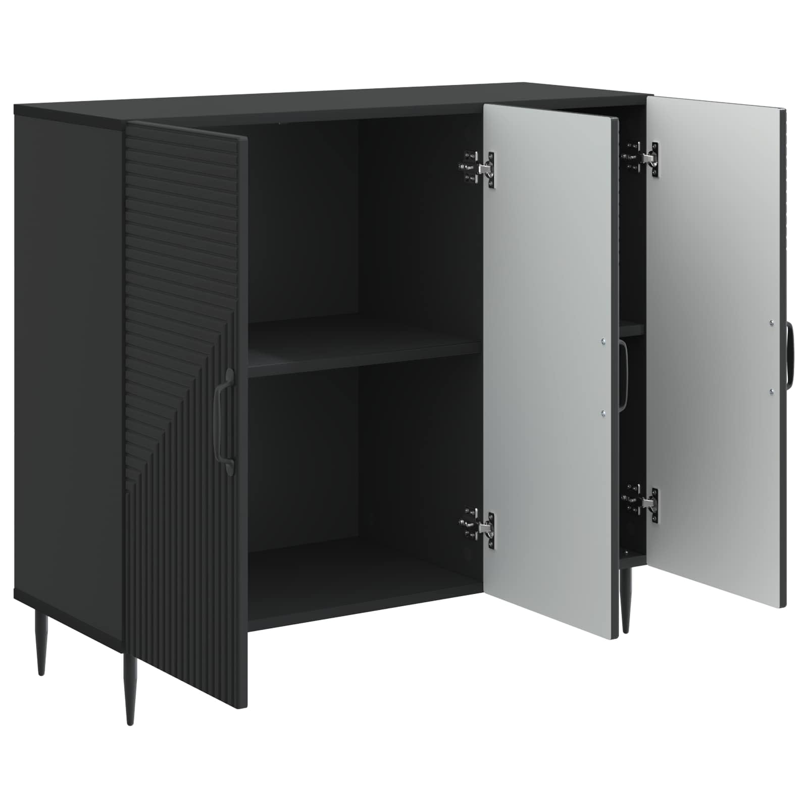 Dressoir Zwart 89 x 34,5 x 80 cm Bewerkt hout