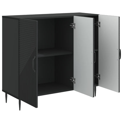 Dressoir Zwart 89 x 34,5 x 80 cm Bewerkt hout