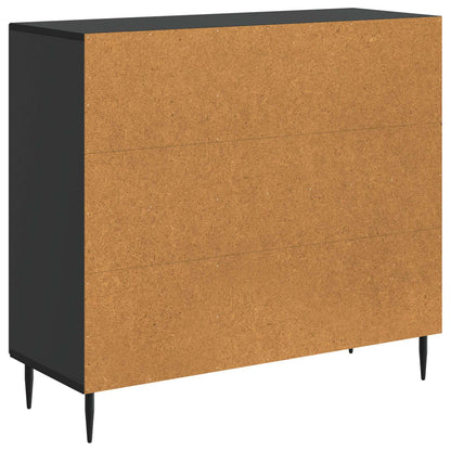 Dressoir Zwart 89 x 34,5 x 80 cm Bewerkt hout