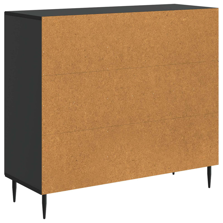Dressoir Zwart 89 x 34,5 x 80 cm Bewerkt hout