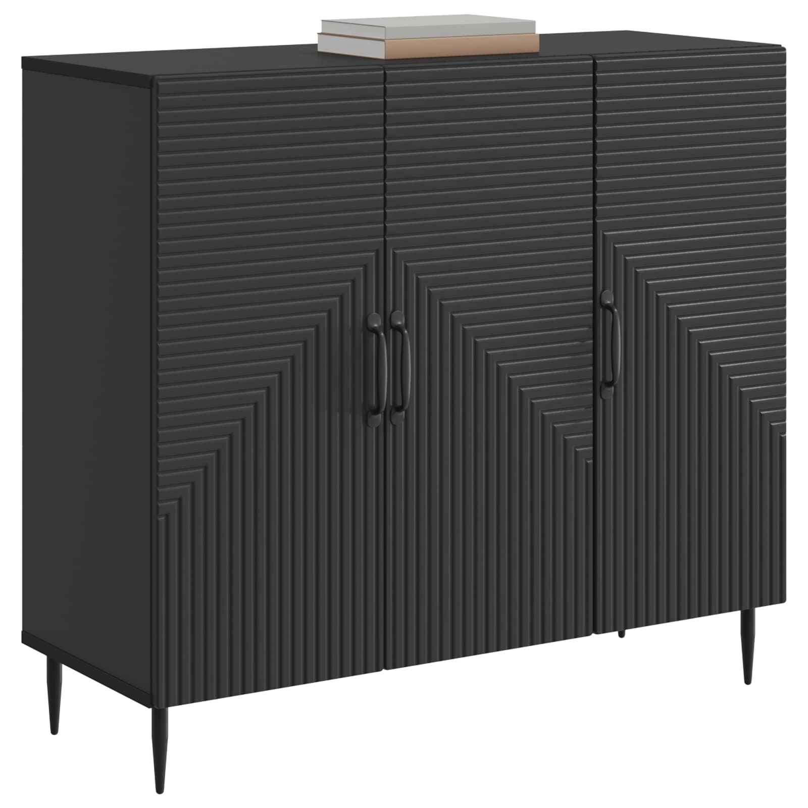 Dressoir Zwart 89 x 34,5 x 80 cm Bewerkt hout