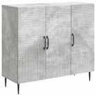Dressoir 89x34,5x80 cm betongrijs bewerkt hout