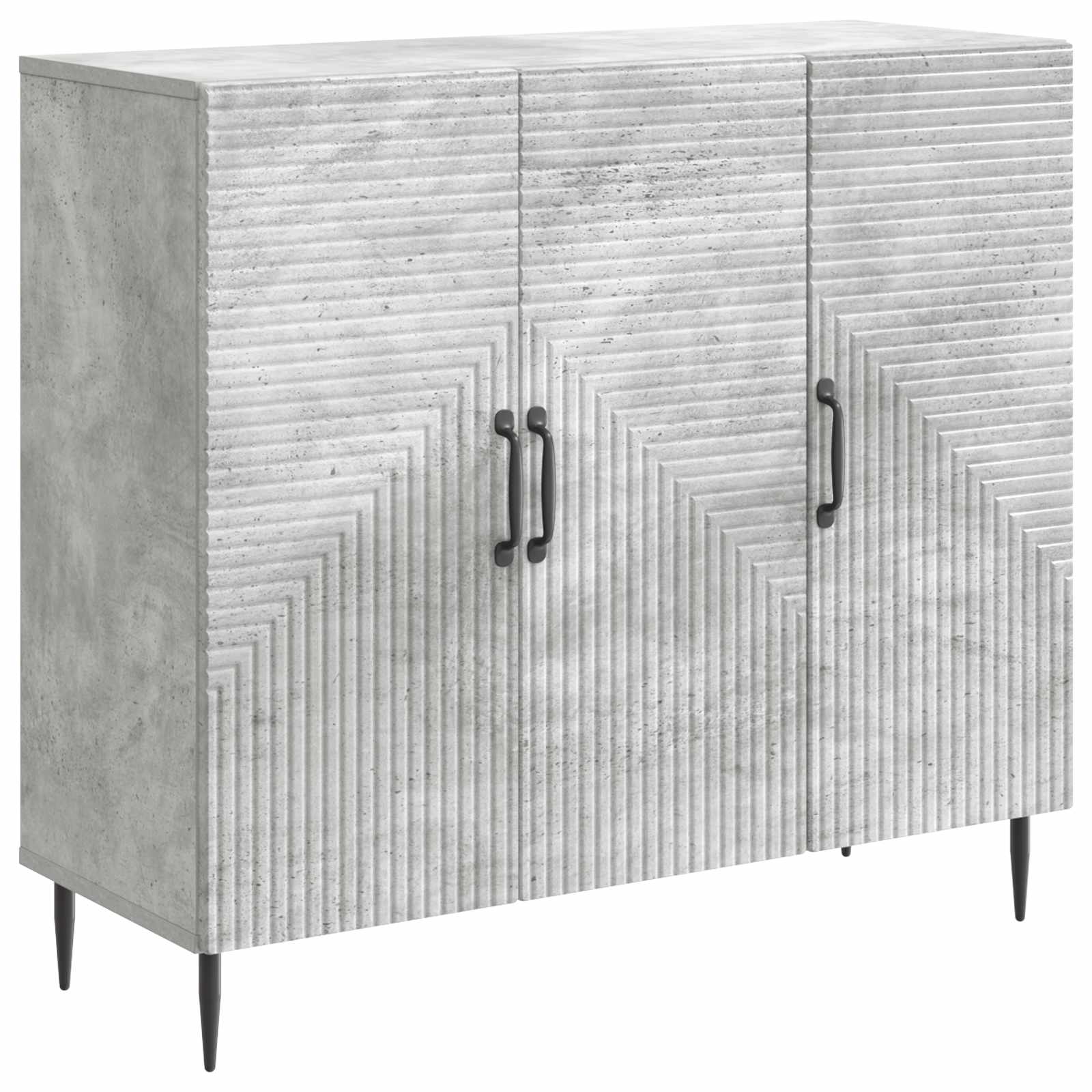 Dressoir Betongrijs 89 x 34,5 x 80 cm Bewerkt hout