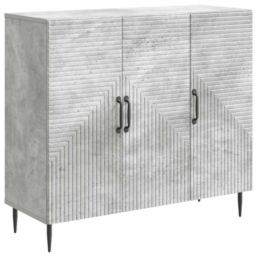 Dressoir Betongrijs 89 x 34,5 x 80 cm Bewerkt hout