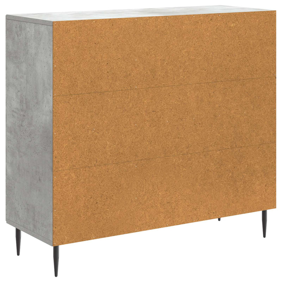 Dressoir Betongrijs 89 x 34,5 x 80 cm Bewerkt hout
