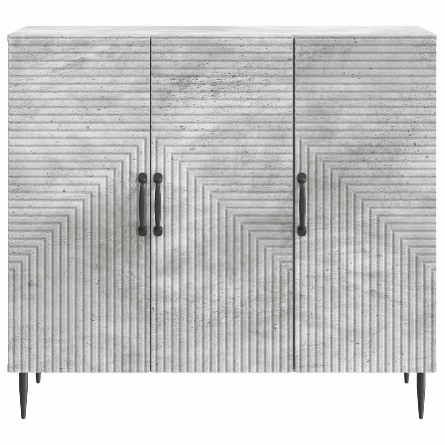 Dressoir Betongrijs 89 x 34,5 x 80 cm Bewerkt hout