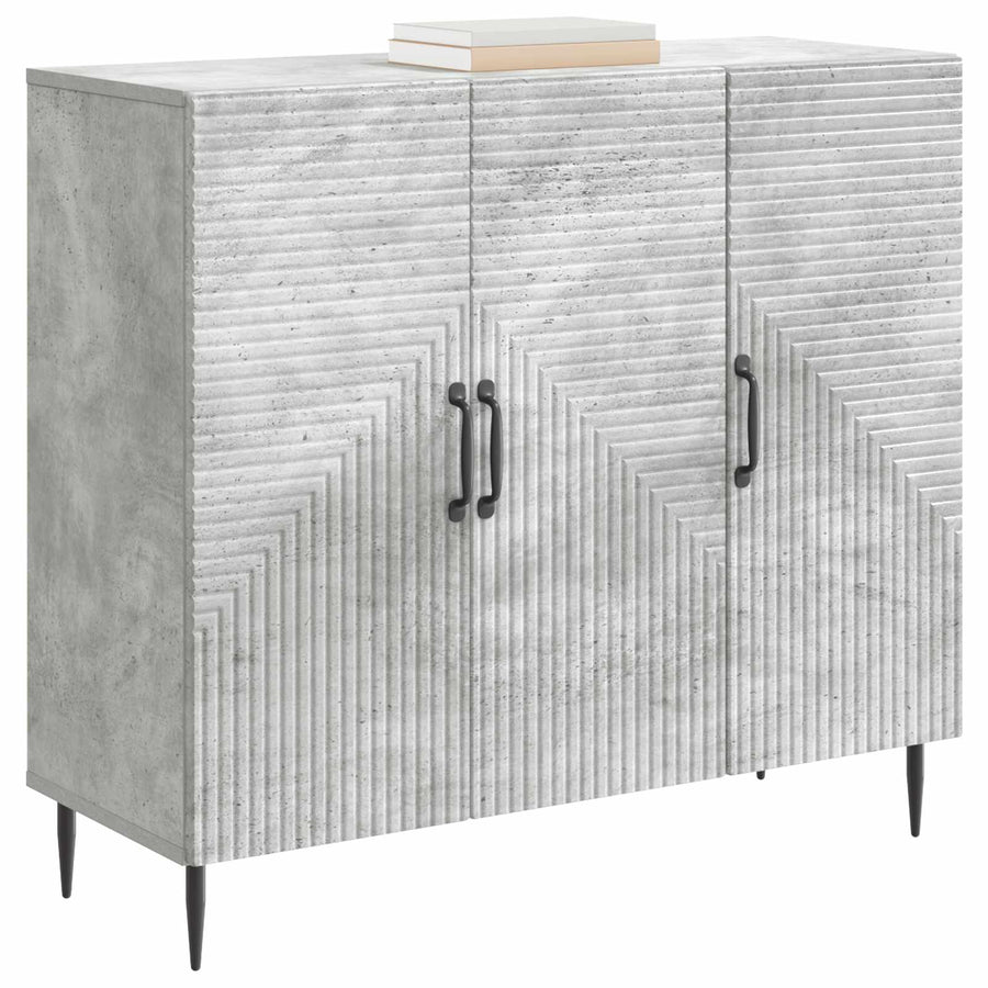 Dressoir Betongrijs 89 x 34,5 x 80 cm Bewerkt hout