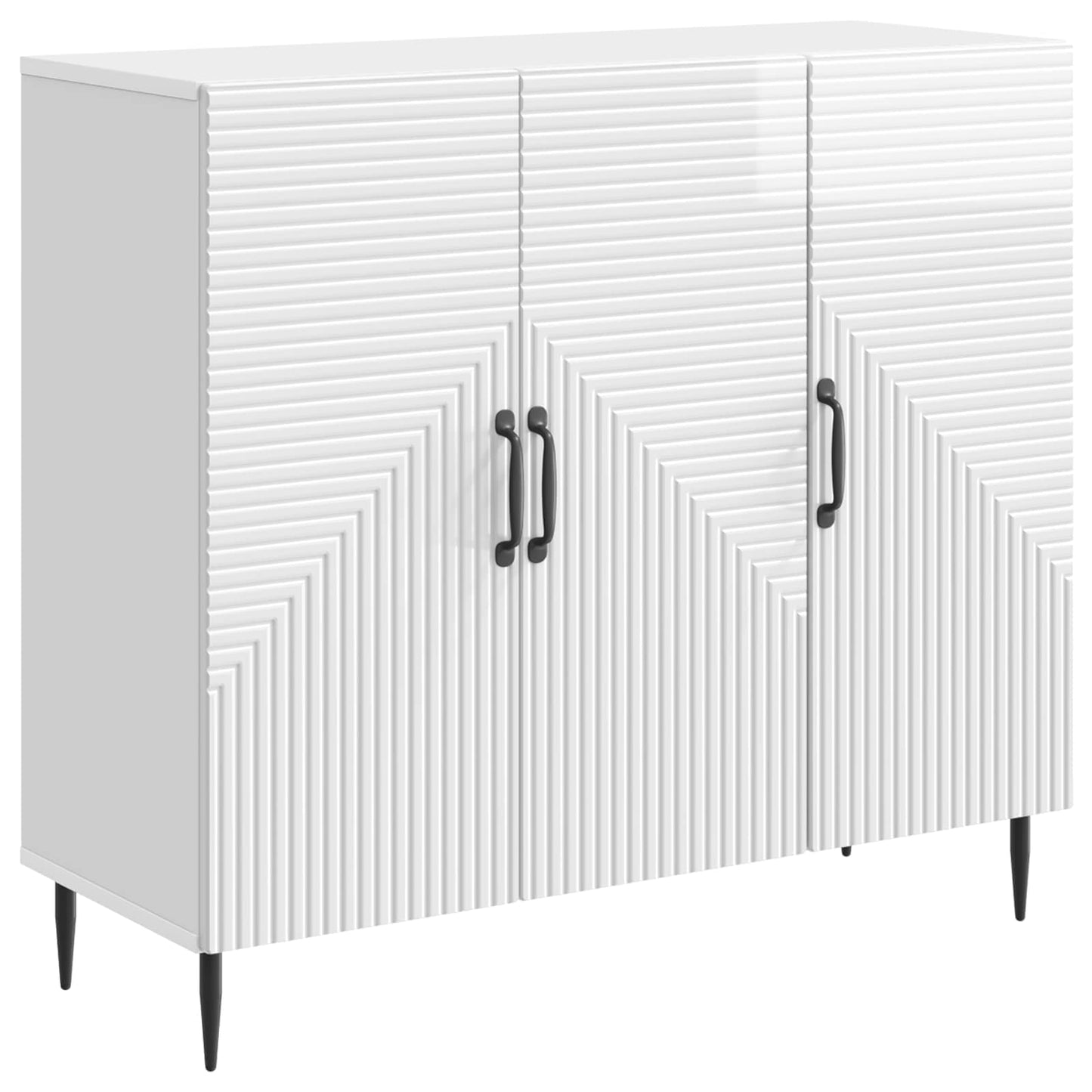 Dressoir Hoogglans Wit 89 x 34,5 x 80 cm Bewerkt hout