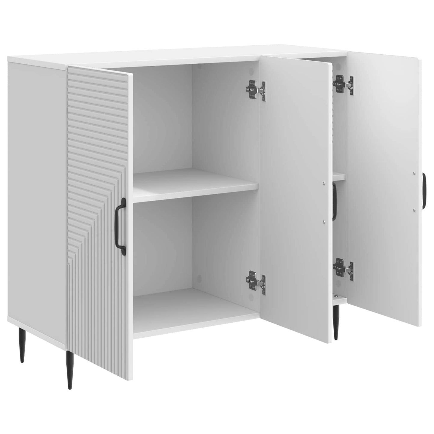 Dressoir Hoogglans Wit 89 x 34,5 x 80 cm Bewerkt hout