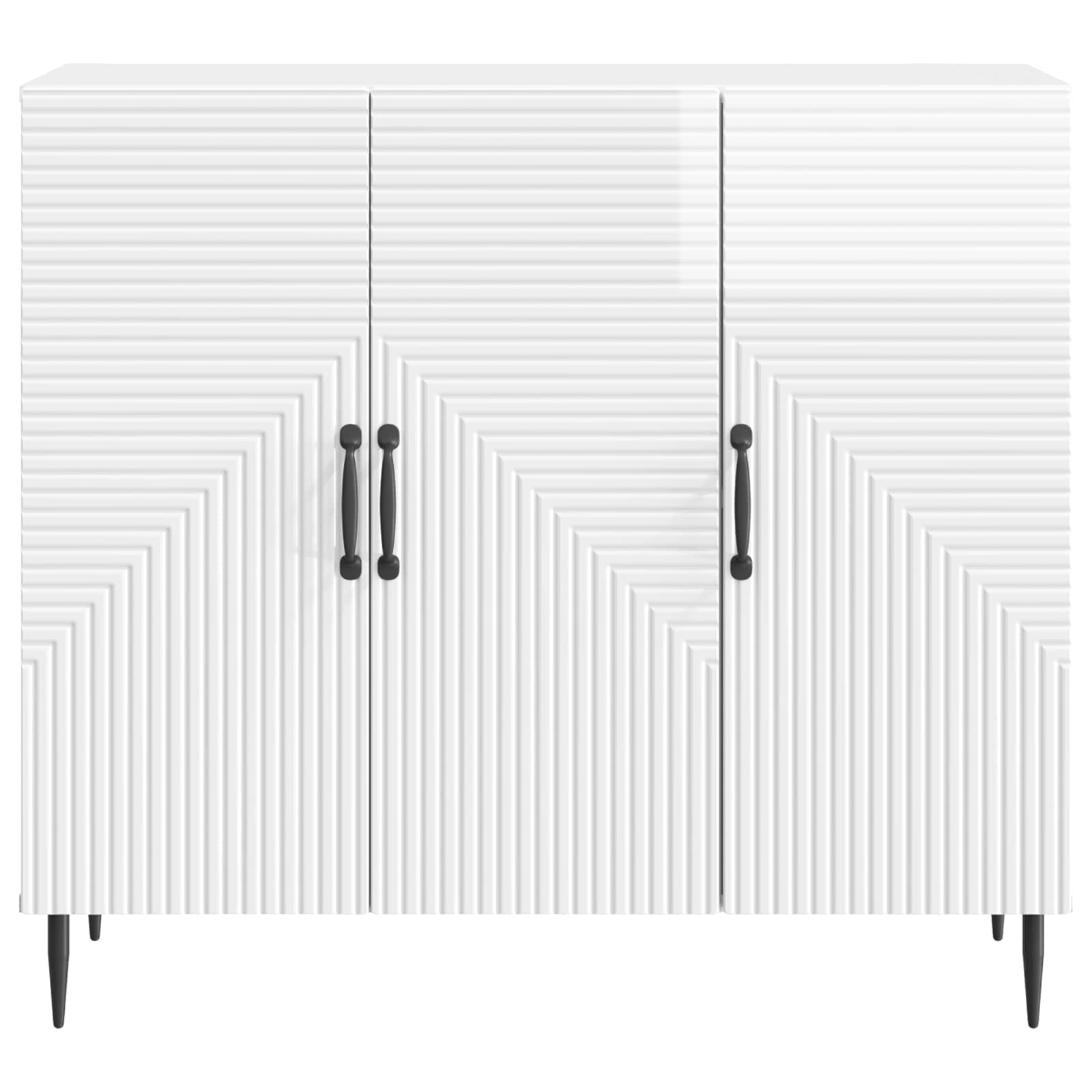 Dressoir Hoogglans Wit 89 x 34,5 x 80 cm Bewerkt hout