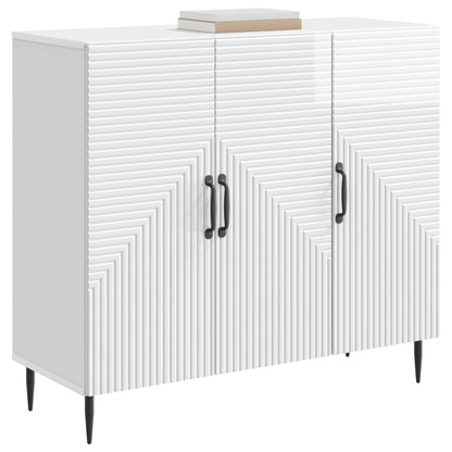 Dressoir Hoogglans Wit 89 x 34,5 x 80 cm Bewerkt hout