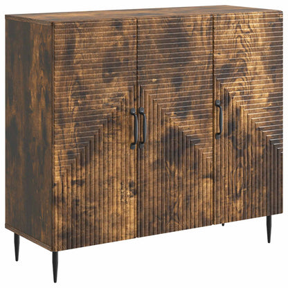 Dressoir Gerookt eiken 89 x 34,5 x 80 cm Bewerkt hout