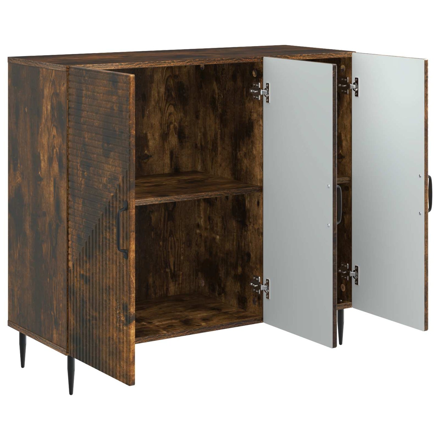 Dressoir Gerookt eiken 89 x 34,5 x 80 cm Bewerkt hout