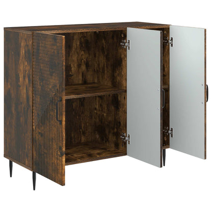 Dressoir Gerookt eiken 89 x 34,5 x 80 cm Bewerkt hout