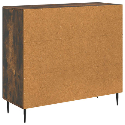 Dressoir Gerookt eiken 89 x 34,5 x 80 cm Bewerkt hout