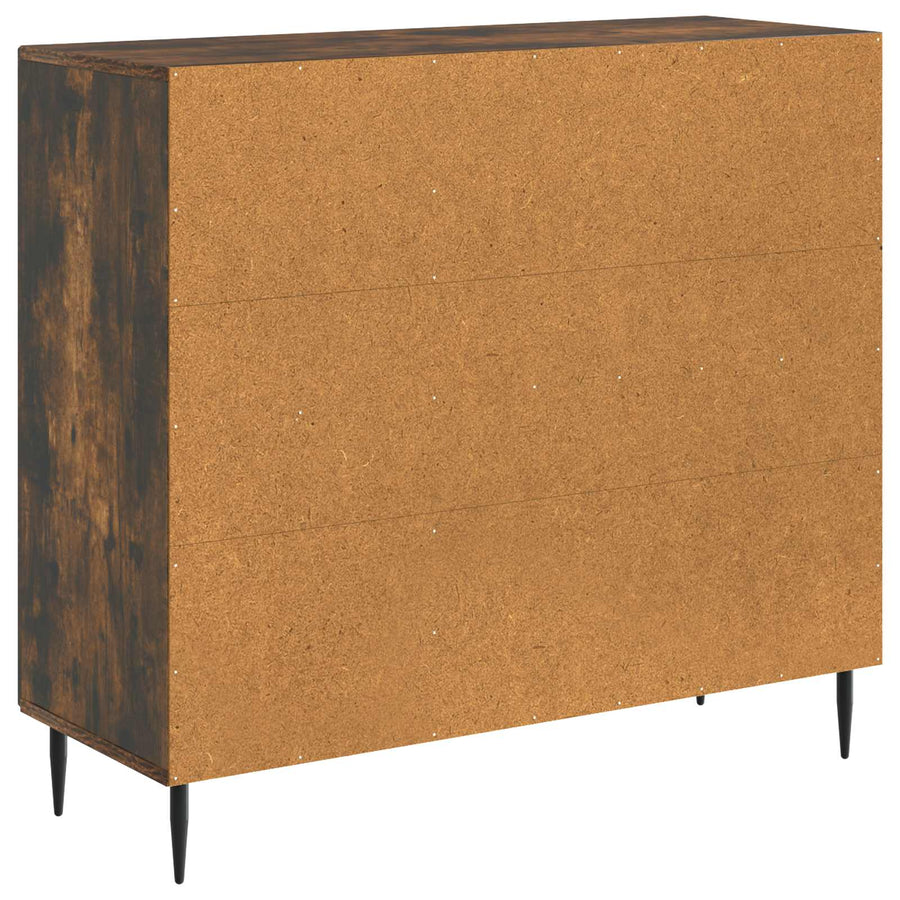 Dressoir Gerookt eiken 89 x 34,5 x 80 cm Bewerkt hout