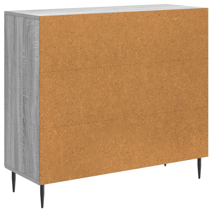 Dressoir Grijs sonoma 89 x 34,5 x 80 cm Bewerkt hout