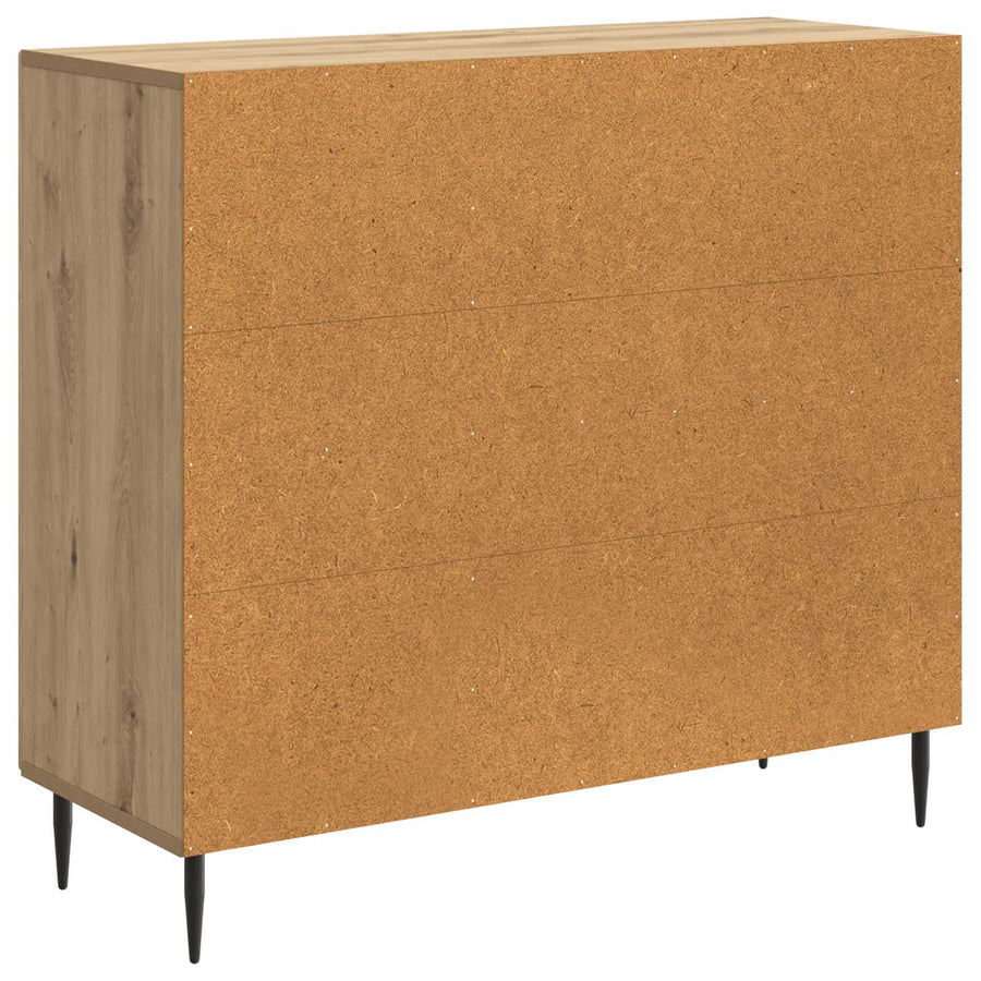 Dressoir Artisanaal eiken 89 x 34,5 x 80 cm Bewerkt hout