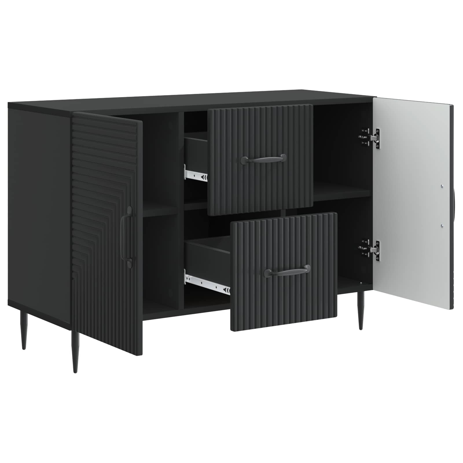 Dressoir met lade Zwart 89 x 34,5 x 60 cm Bewerkt hout
