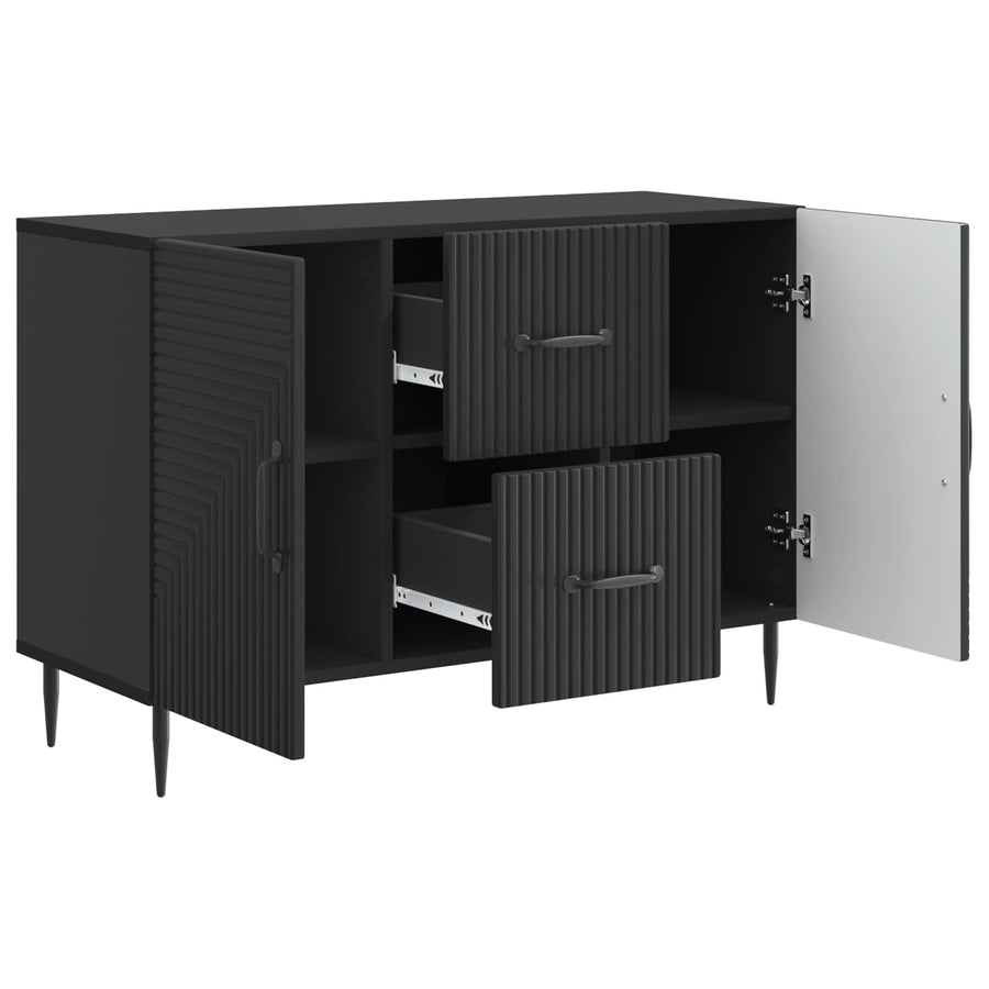 Dressoir met lade Zwart 89 x 34,5 x 60 cm Bewerkt hout