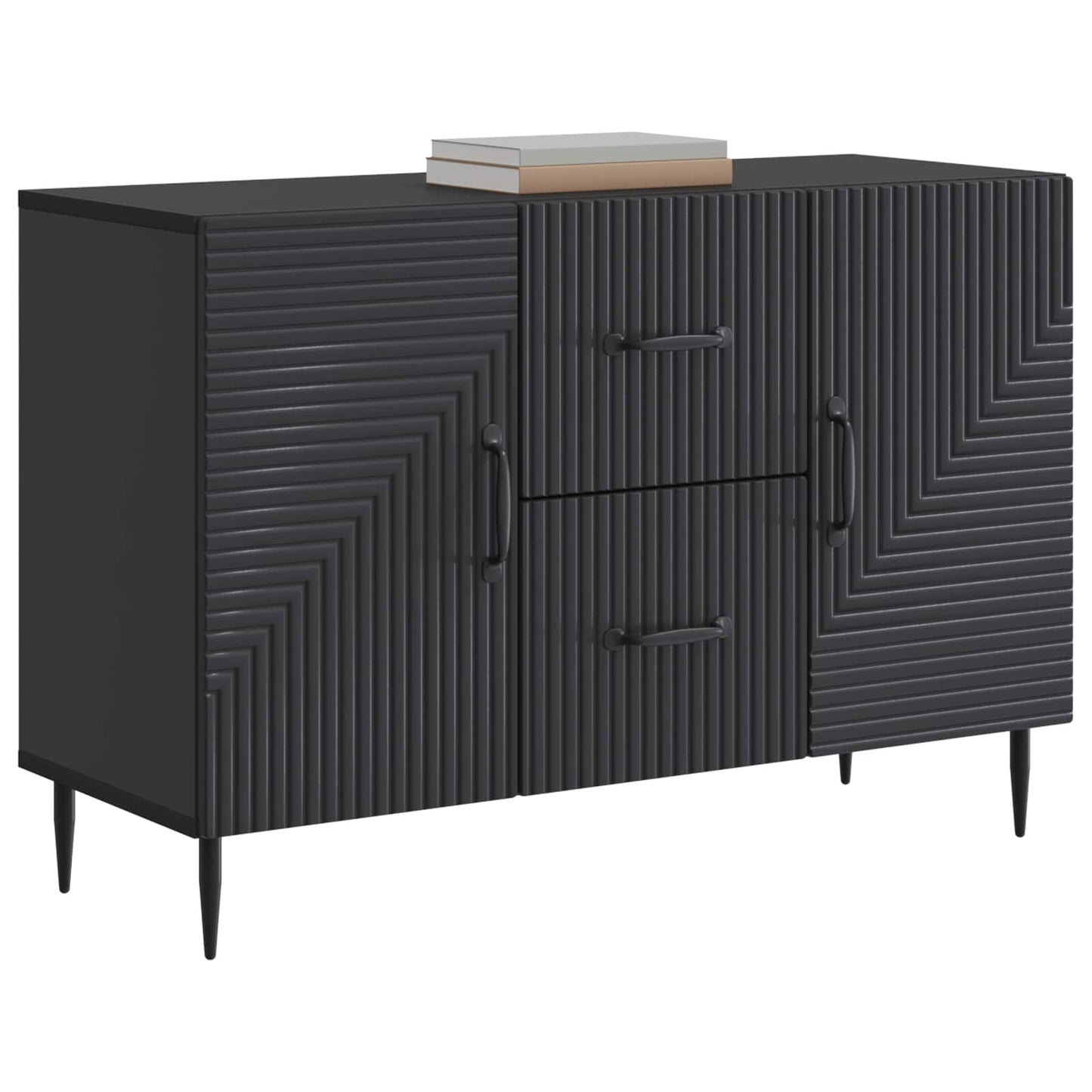 Dressoir met lade Zwart 89 x 34,5 x 60 cm Bewerkt hout