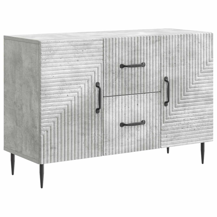 Dressoir met lade Betongrijs 89 x 34,5 x 60 cm Bewerkt hout