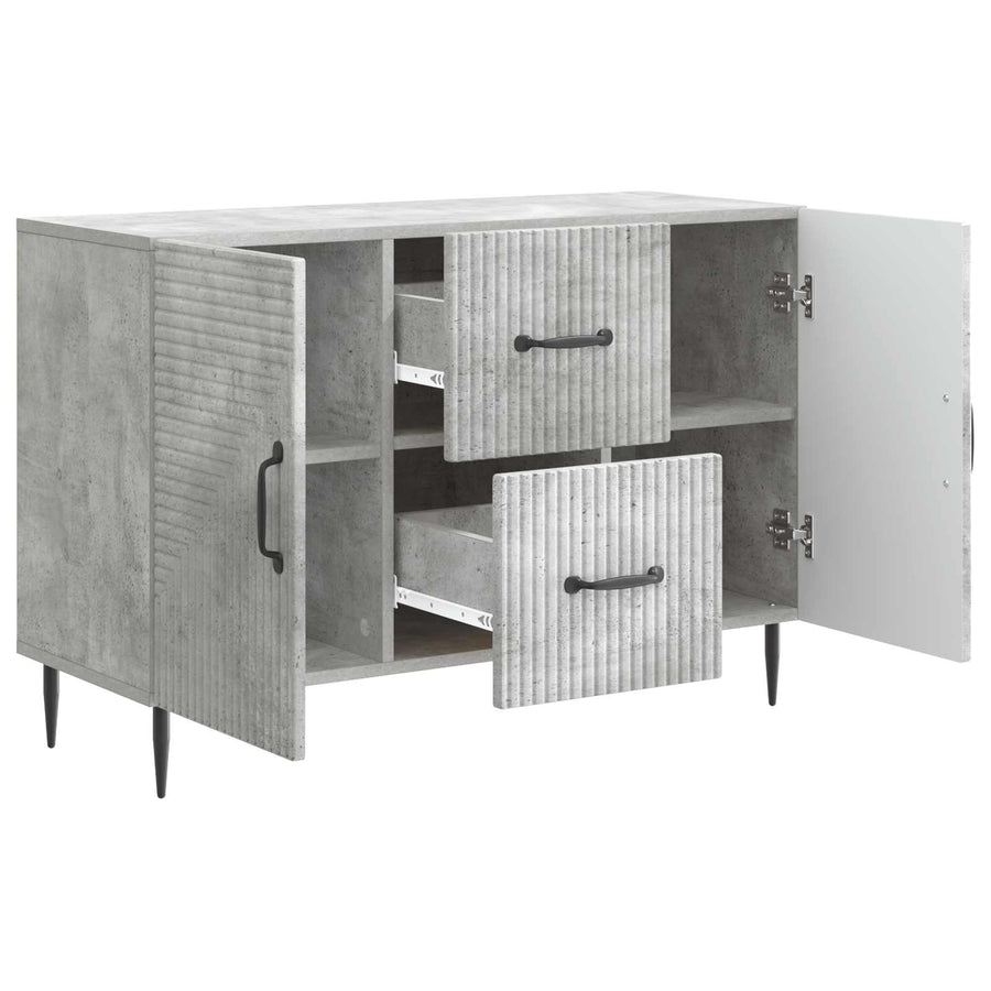 Dressoir met lade Betongrijs 89 x 34,5 x 60 cm Bewerkt hout