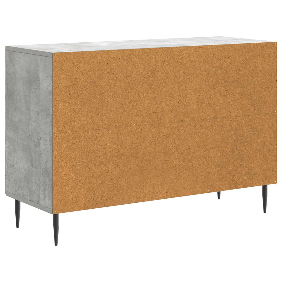Dressoir met lade Betongrijs 89 x 34,5 x 60 cm Bewerkt hout