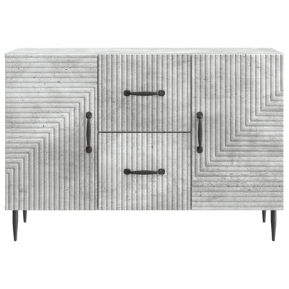 Dressoir met lade Betongrijs 89 x 34,5 x 60 cm Bewerkt hout