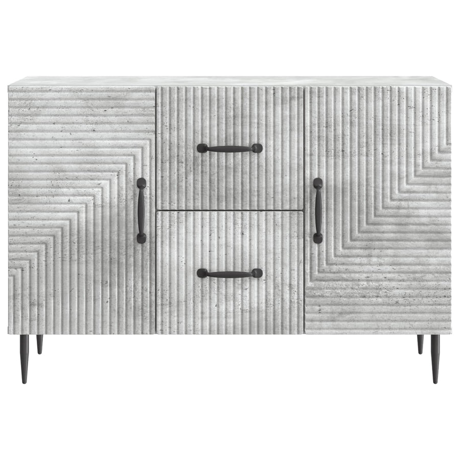 Dressoir met lade Betongrijs 89 x 34,5 x 60 cm Bewerkt hout