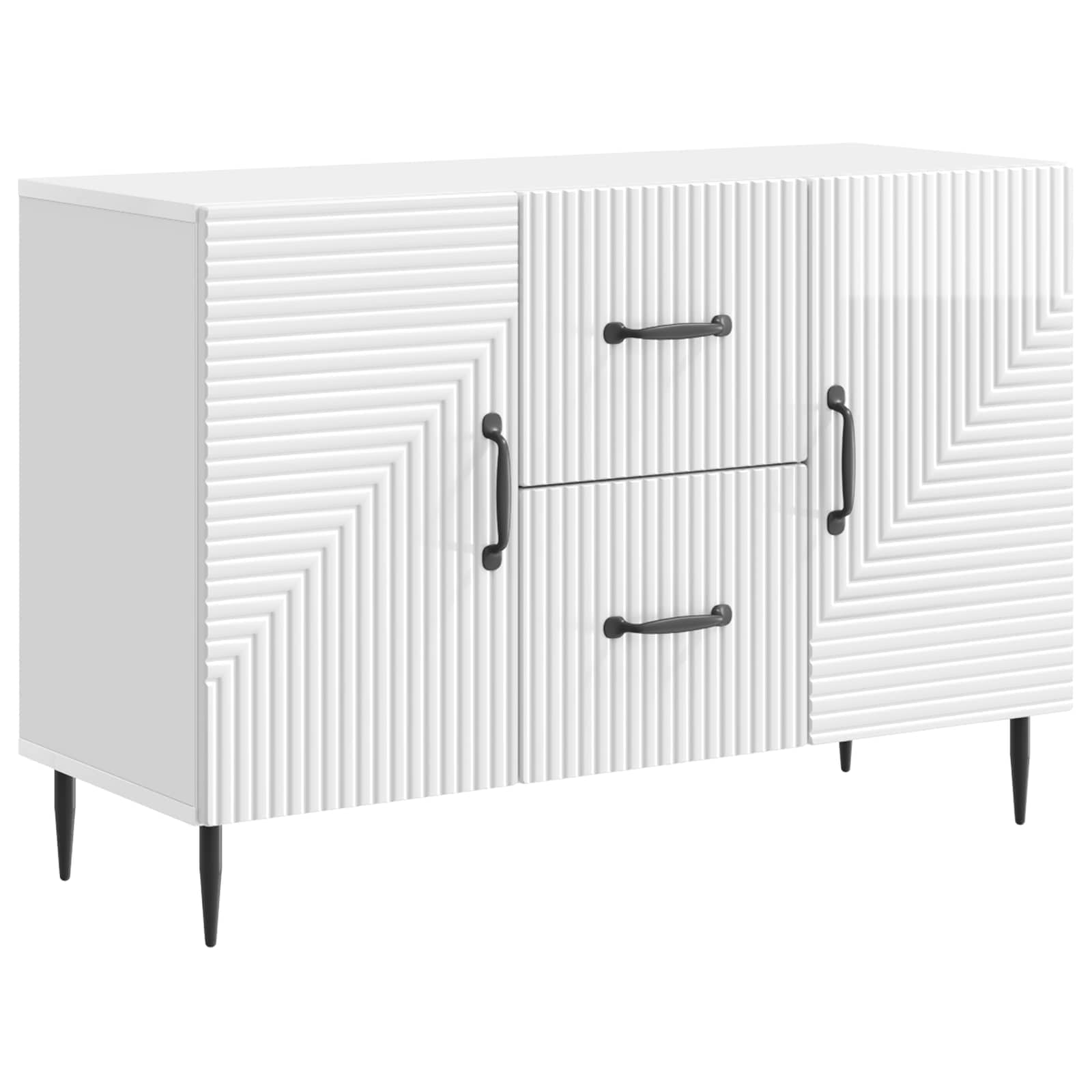 Dressoir met lade Hoogglans Wit 89 x 34,5 x 60 cm Bewerkt hout